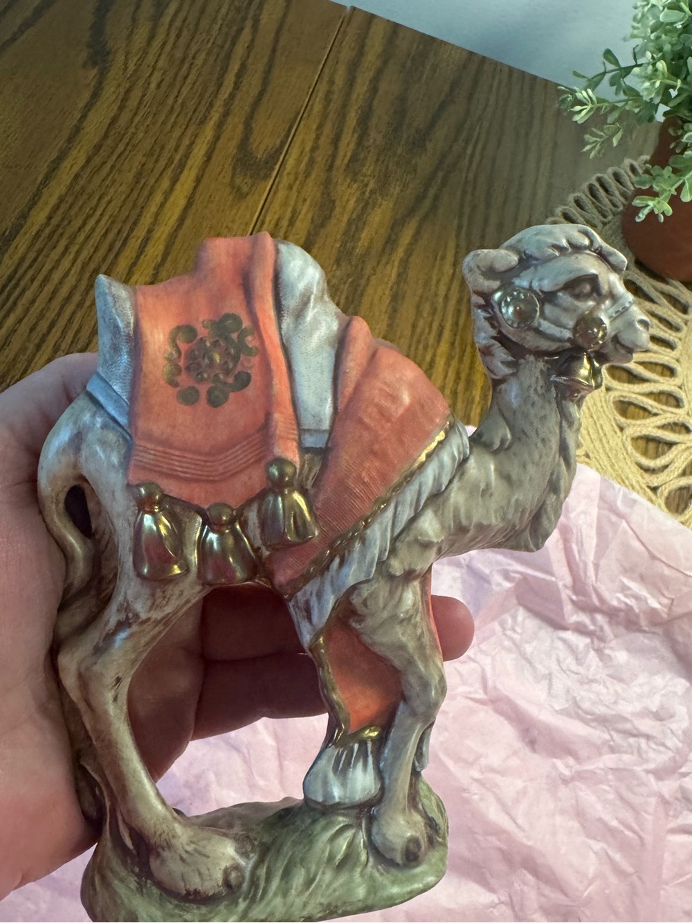 Vintage handmade nativity set piece-camel